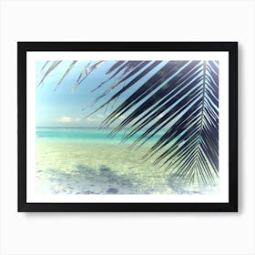 Palm Tree On The Beach Ocean View Art Print