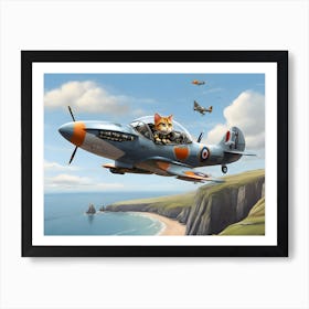 A_cartoon_of_a_spitfire_plane Art Print