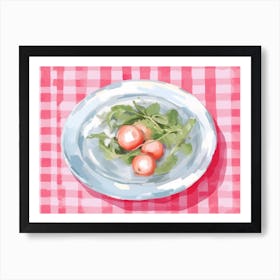 A Plate Of Radishes, Top View Food Illustration, Landscape 4 Art Print