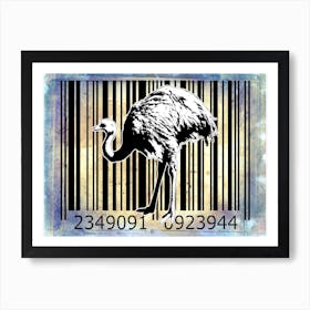 Funny Barcode Animals Art Illustration In Painting Style 063 Art Print