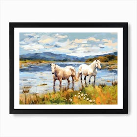 Horses Painting In Lake District, England, Landscape 3 Art Print