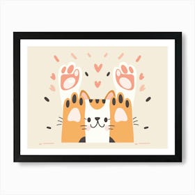 Cat With Paws Art Print