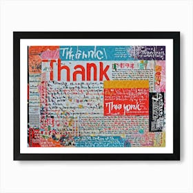 A Multilingual Greeting Card Featuring The Word Thank You In Diverse Scripts Including Chinese Ge Art Print