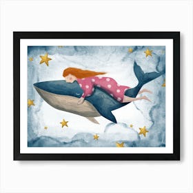 Hugging The Whale Art Print