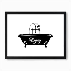 Bathtub Silhouette Enjoy Art Print