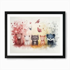 Art With Animals And Pastel Colors 1 Art Print