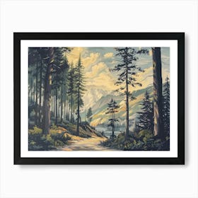 Vintage Retro Woods 6 Art Print