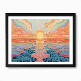 Sunset Over The Ocean 58 Art Print