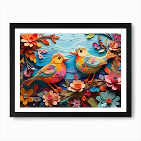 Default A Vividly Intricate Design Of Whimsical Birds And Deli 1 Art Print