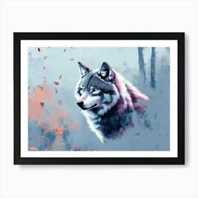 Fantasy Illustration Of A Wild Animal Wolf 2 Art Print