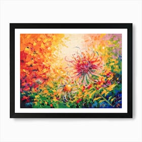 Beautiful flowers garden - Acrylic oil painting  #7 Art Print