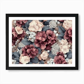 Luxury Mystical Seamless Pattern, Vintage Floral 1 Art Print