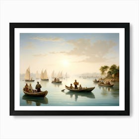 Boats In The Harbor Art Print