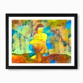 Woman In The Forest Art Print