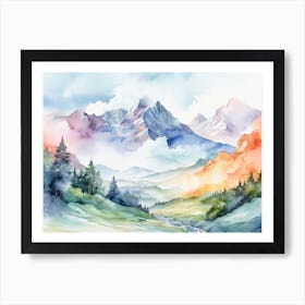 Watercolor Landscape Art Print