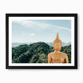 Golden Buddha On A Viewpoint Art Print
