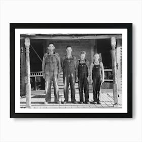 Fsa (Farm Security Administration) Client With Three Sons, Caruthersville, Missouri By Russell Lee Art Print