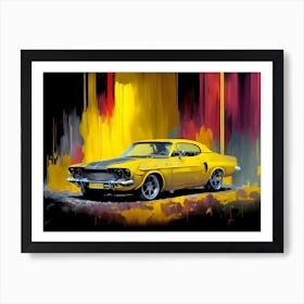 Yellow Sports Car Art Print