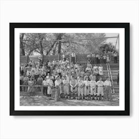 Baseball Players And Spectators Stand At Attention While Chief Justice Stone Gives The Oath Of Allegiance Over The Radio Art Print