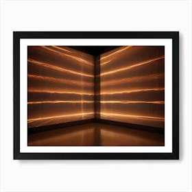 A Room With A Corner Illuminated By Warm, Orange Light Art Print