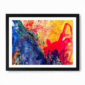 Abstract Painting, Acrylic On Canvas, Red Color 5 Art Print