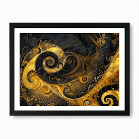 Gold Swirls Art Print