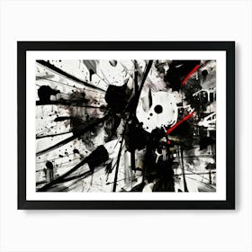 Resistance Abstract Black And White 7 Art Print