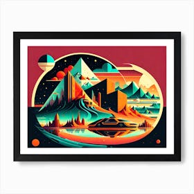 Spaceship In The Sky Art Print