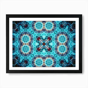 Blue Abstract Pattern From Spots 7 Art Print