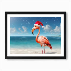 Christmas Flamingo Art Print