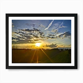 Pomeranian Sunset On The Train From Gdańsk. Art Print