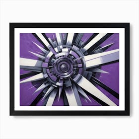 Purple And Black Abstract Painting 5 Art Print