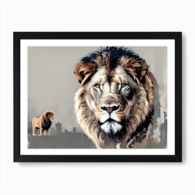 Lions In The City Art Print