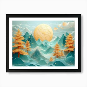 3d Paper Art 2 Art Print