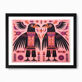 Raven 1 Folk Style Animal Illustration Art Print