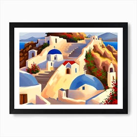 Greek Village Art Print