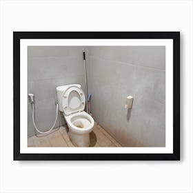 Bathroom inside interior with toilet Art Print