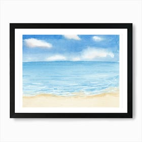 Watercolor Of A Beach 2 Art Print