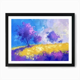 Purple And Yellow Trees Art Print