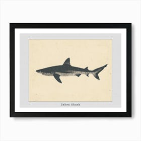 Zebra Shark Silhouette 2 Poster Art Print