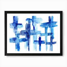 Blue Crosses Art Print