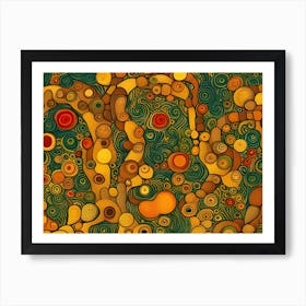 Artistic Symphony Pathway Through The Jungle By Klimt And Van Gogh Art Print