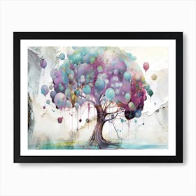 Dream Tree Art Illustration In A Painting Style 17 Art Print