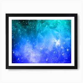 Sky Blue Galaxy Space Background Art Print
