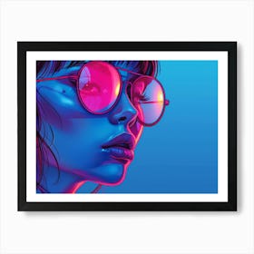 Girl With Glasses 2 Art Print