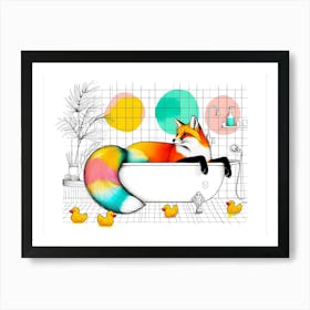 Bathing In Colors Art Print