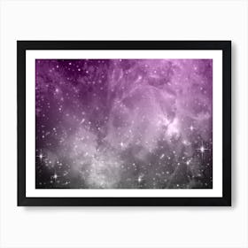 Plum Grey Galaxy Space Background Art Print