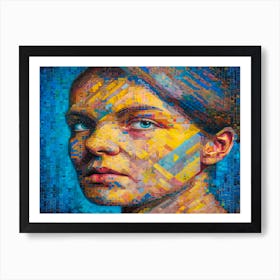 Ukrainian women against the war. Mosaic art. 9 Art Print