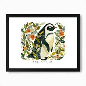 Little Floral Emperor Penguin 2 Poster Art Print