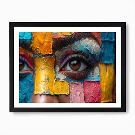 Colorful Chronicles: Abstract Narratives of History and Resilience. Colorful Face Painting Art Print